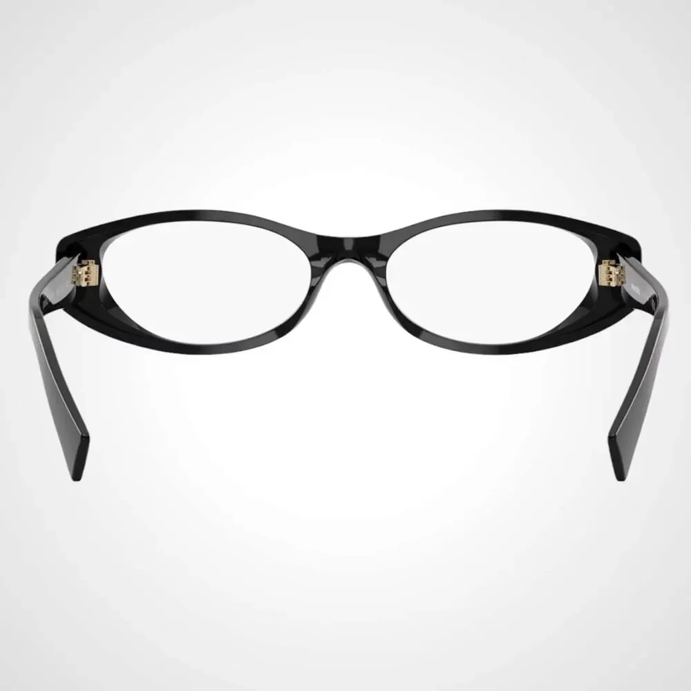 New MIU MIU Eyeglasses Black Oval Glasses 55-18mm Full Rim Rx-able